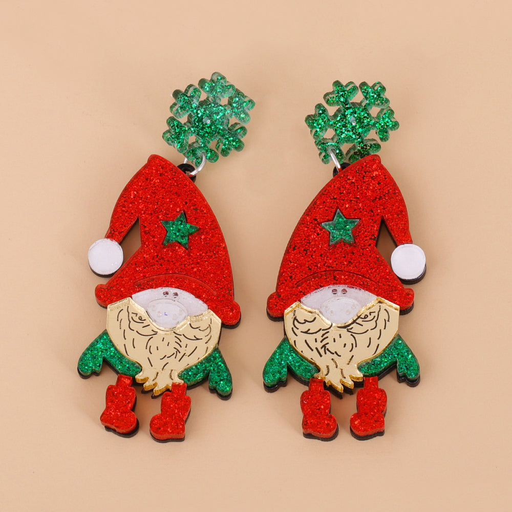 Santa Rhinestone Alloy Earrings