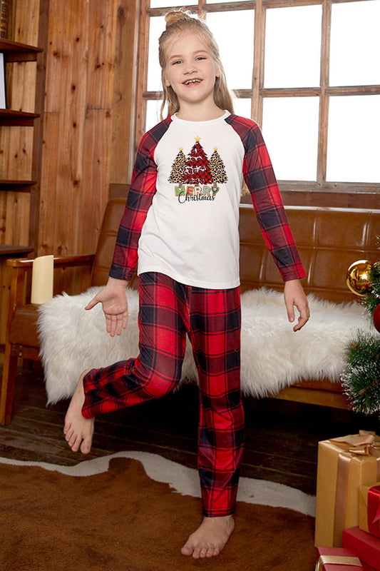 MERRY CHRISTMAS Graphic Top and Plaid Pants Set