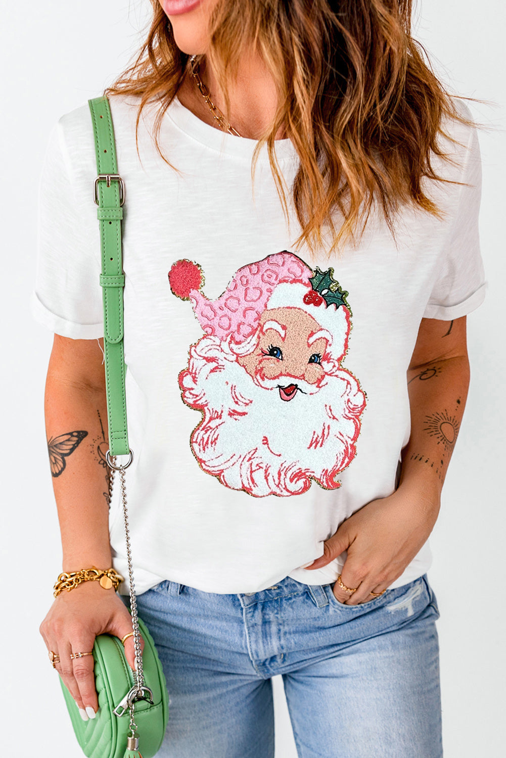 Santa Round Neck Short Sleeve T-Shirt