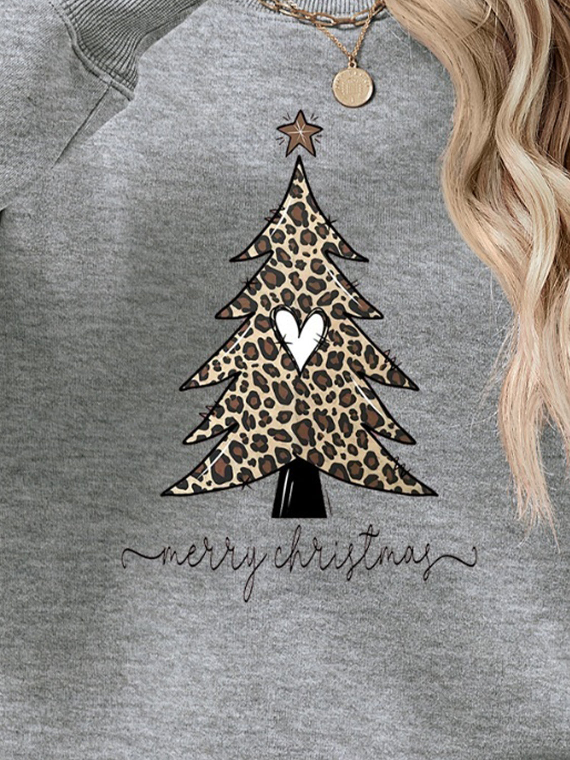 Christmas Tree Graphic Long Sleeve Sweatshirt