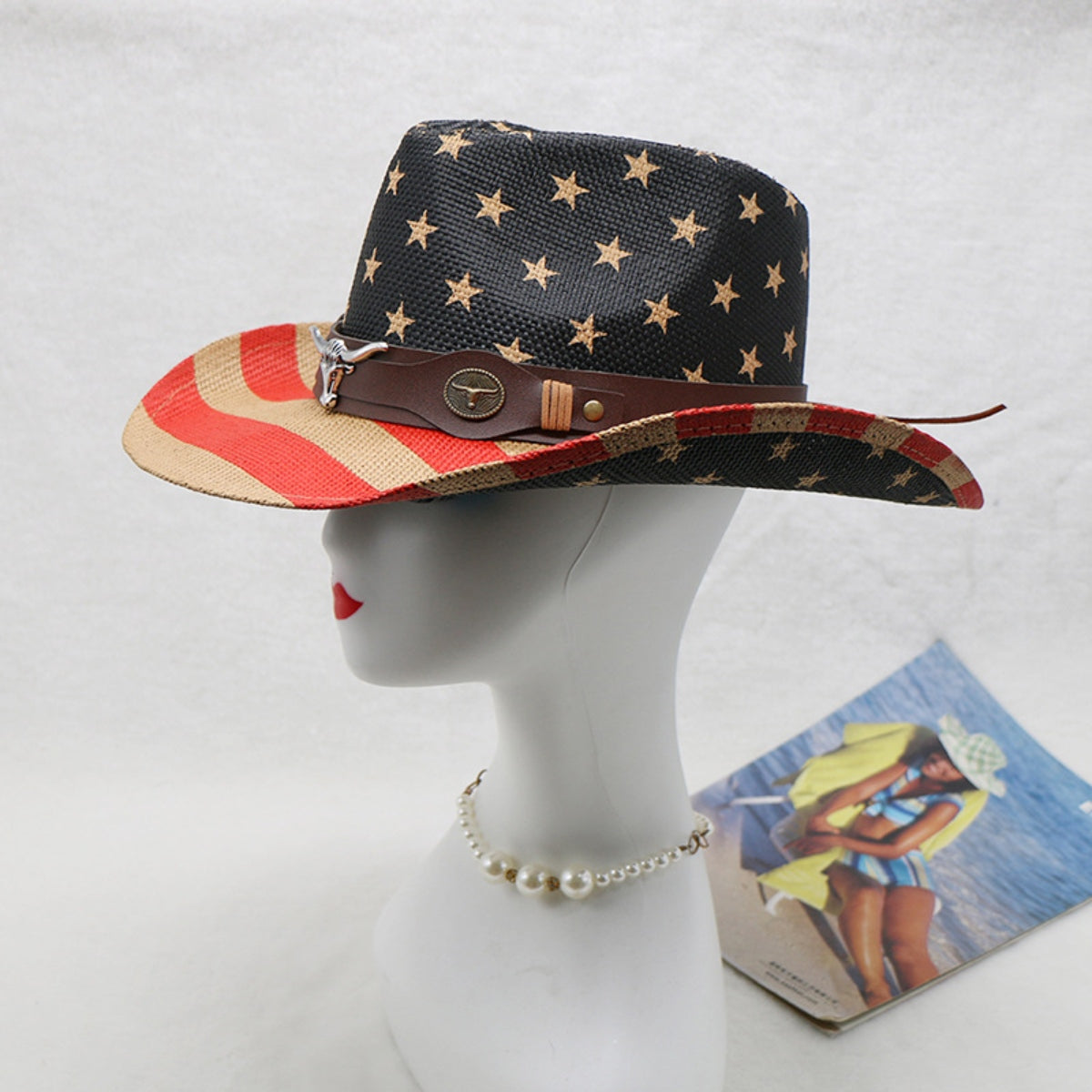 US Flag Print Paper Cloth Hat