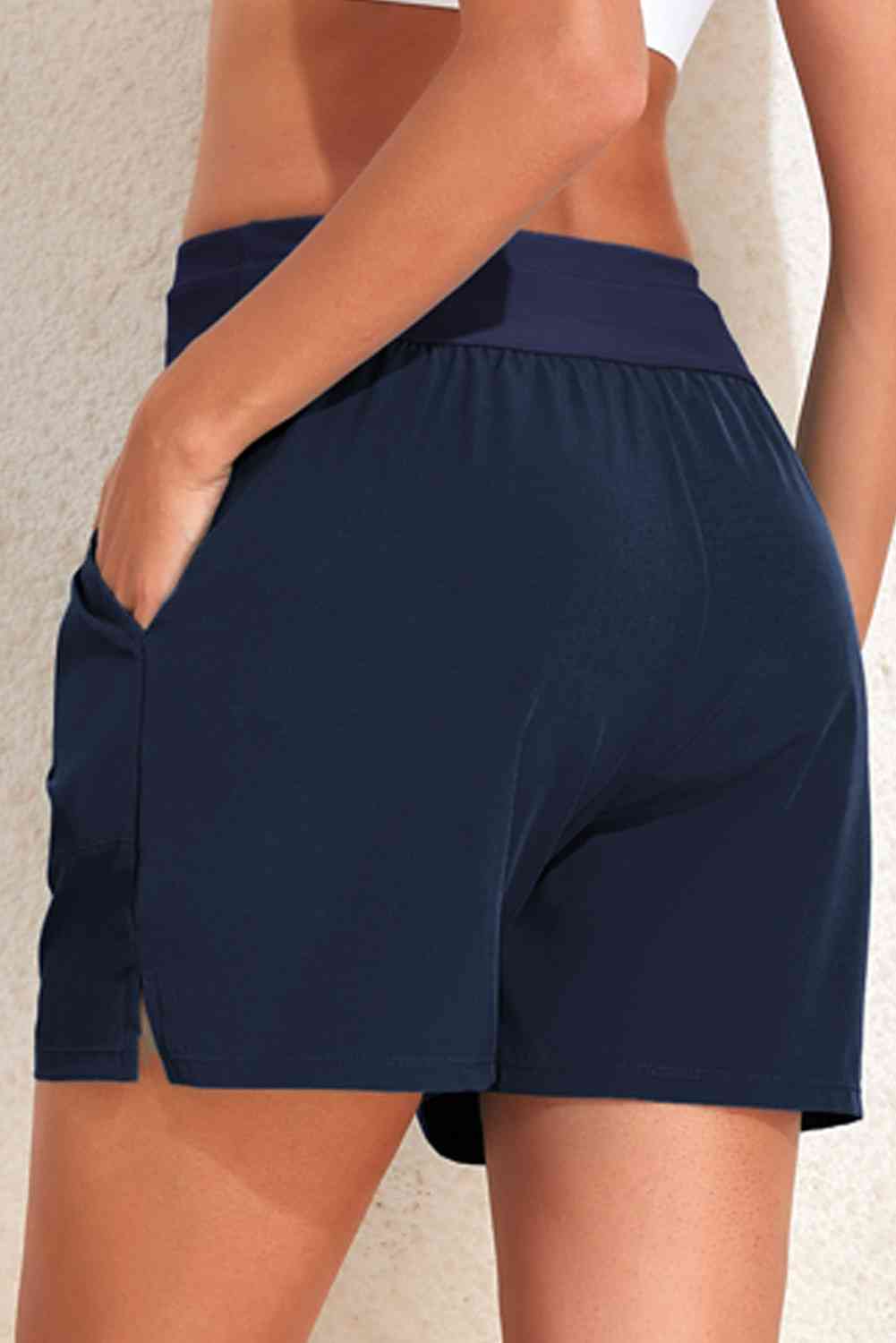 Drawstring Swim Shorts with Pockets