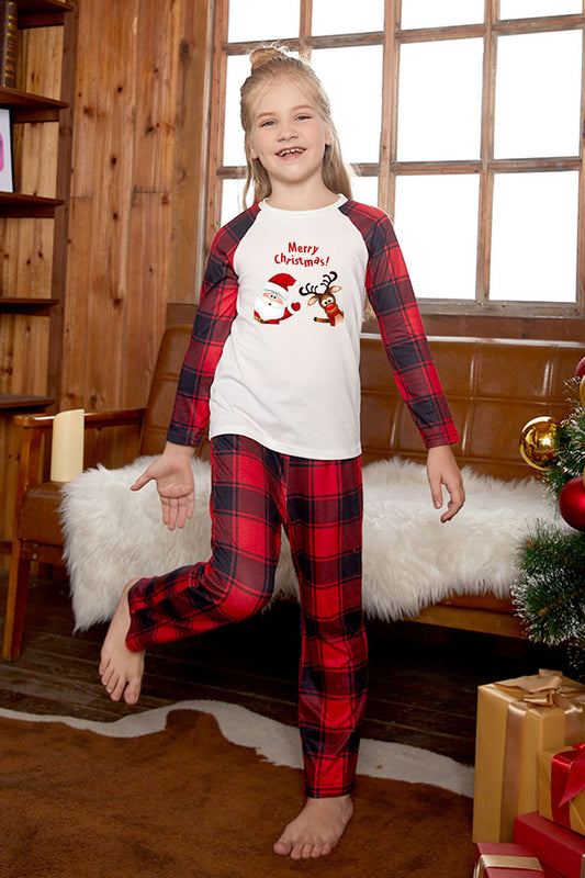 MERRY CHRISTMAS Graphic Top and Plaid Pants Set