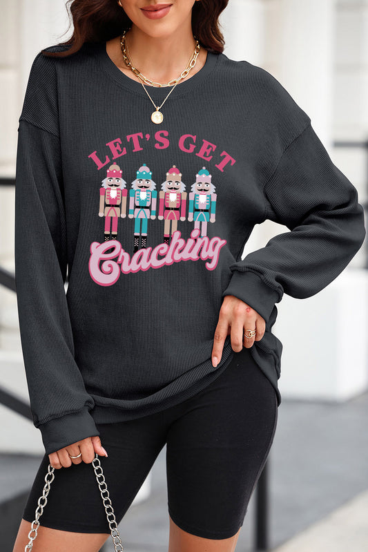 Nutcracker Graphic Round Neck Long Sleeve Sweatshirt